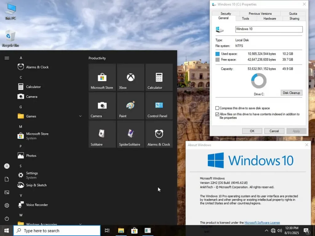 Windows 10 Pro Lite v22H2 Build 19045.6128 by Ankh Tech 6