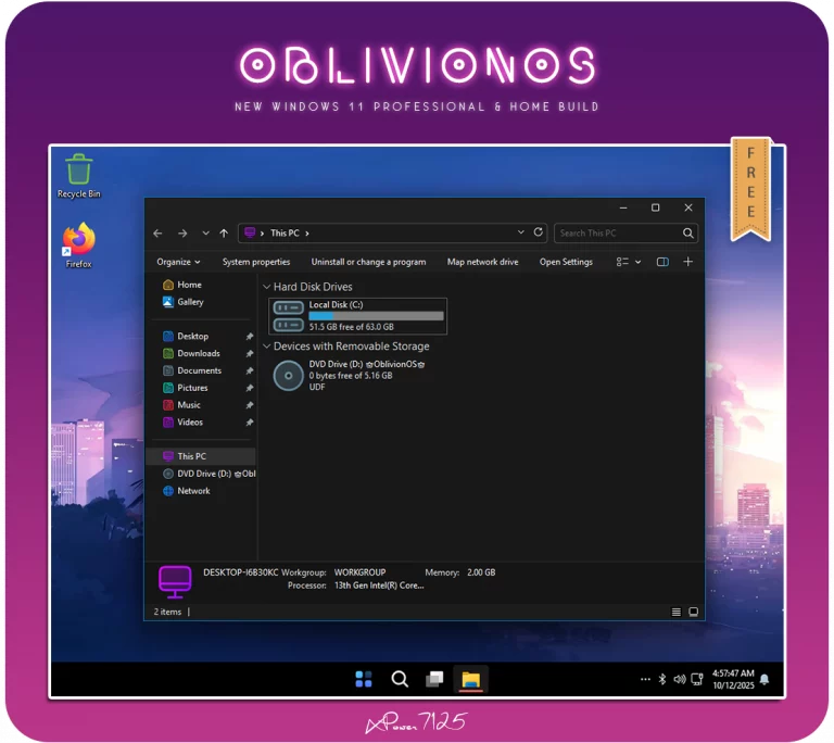 OblivionOS 1 OblivionOS – Windows 11 Home/Pro v25H2 Build 26200.6584