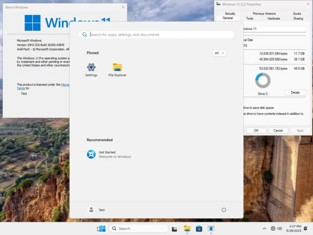 Windows 11 Pro Lite SuperLite v25H2 Build 26200.6584 by Ankh Tech 3