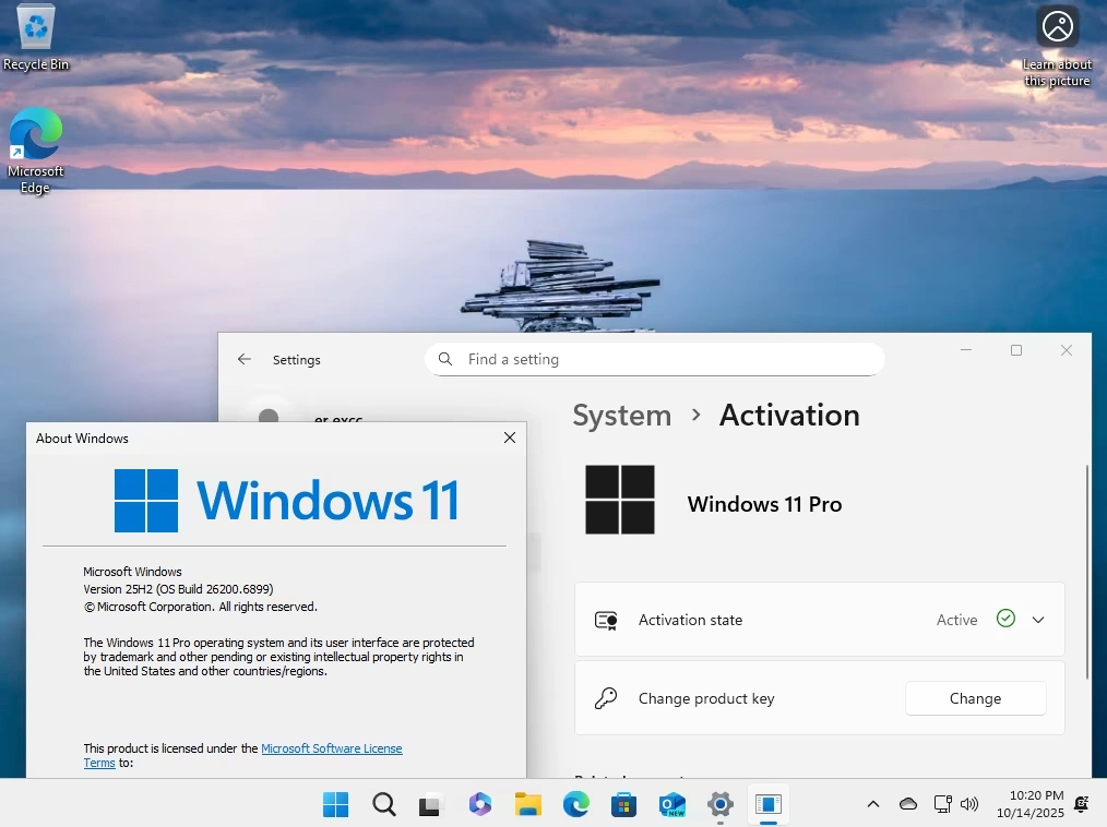 Windows 11 Pro v25H2 Build 26200.6899 No TPM Pre Activated 1